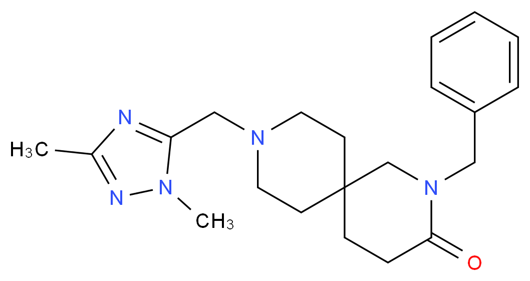 2-benzyl-9-[(1,3-dimethyl-1H-1,2,4-triazol-5-yl)methyl]-2,9-diazaspiro[5.5]undecan-3-one_分子结构_CAS_)