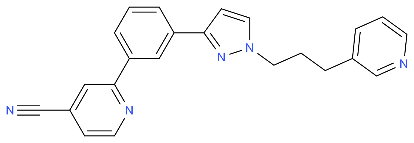 2-(3-{1-[3-(3-pyridinyl)propyl]-1H-pyrazol-3-yl}phenyl)isonicotinonitrile_分子结构_CAS_)