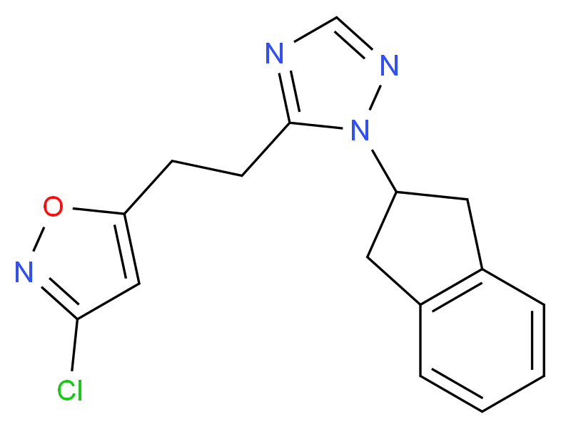 5-[2-(3-chloroisoxazol-5-yl)ethyl]-1-(2,3-dihydro-1H-inden-2-yl)-1H-1,2,4-triazole_分子结构_CAS_)