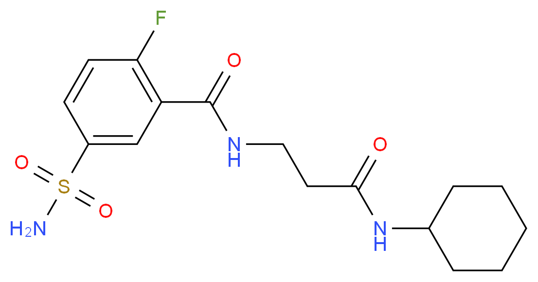5-(aminosulfonyl)-N-[3-(cyclohexylamino)-3-oxopropyl]-2-fluorobenzamide (non-preferred name)_分子结构_CAS_)