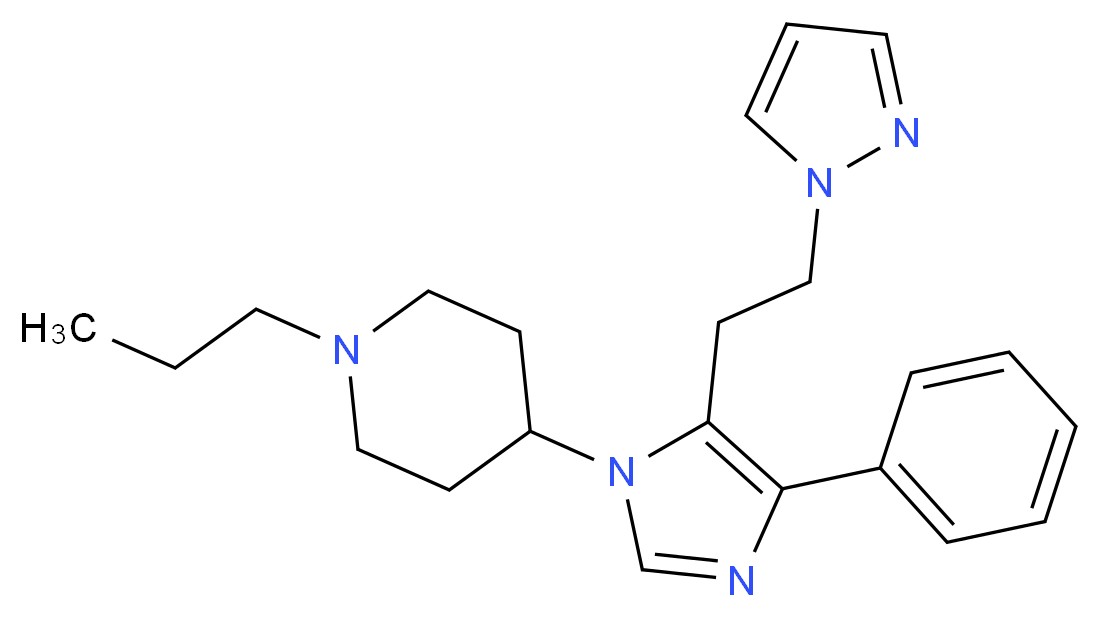 4-{4-phenyl-5-[2-(1H-pyrazol-1-yl)ethyl]-1H-imidazol-1-yl}-1-propylpiperidine_分子结构_CAS_)