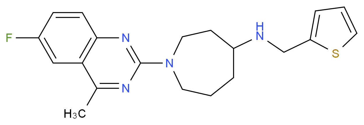 1-(6-fluoro-4-methyl-2-quinazolinyl)-N-(2-thienylmethyl)-4-azepanamine_分子结构_CAS_)