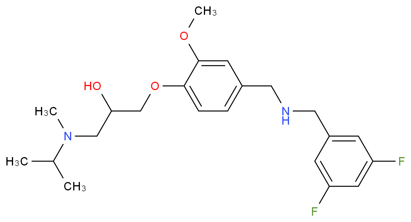 1-(4-{[(3,5-difluorobenzyl)amino]methyl}-2-methoxyphenoxy)-3-[isopropyl(methyl)amino]-2-propanol_分子结构_CAS_)