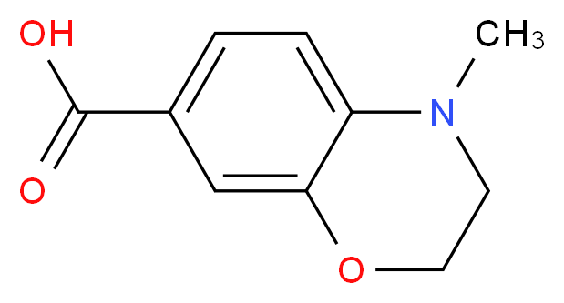 4-methyl-3,4-dihydro-2H-1,4-benzoxazine-7-carboxylic acid_分子结构_CAS_532391-89-2
