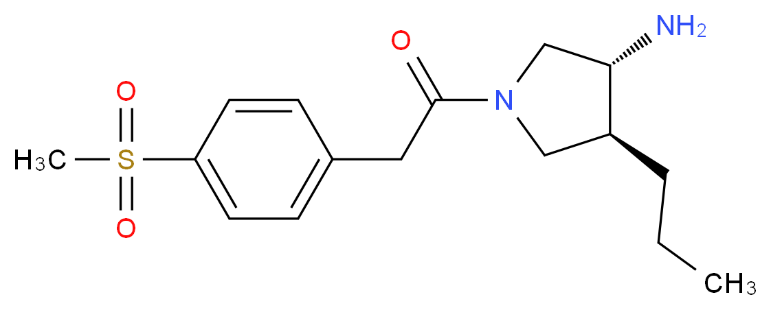 (3R*,4S*)-1-{[4-(methylsulfonyl)phenyl]acetyl}-4-propylpyrrolidin-3-amine_分子结构_CAS_)