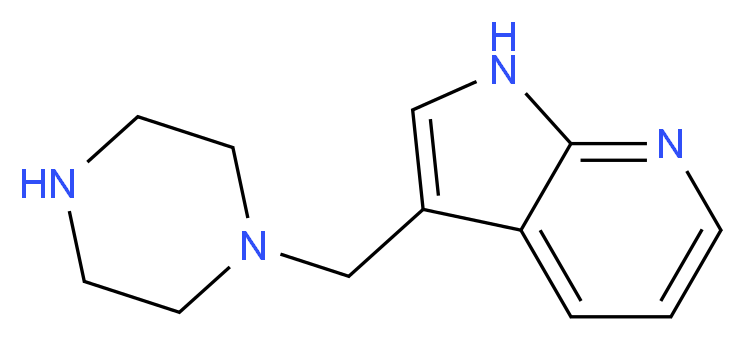 3-(1-Piperazinylmethyl)-1H-pyrrolo[2,3-b]pyridine_分子结构_CAS_625386-57-4)