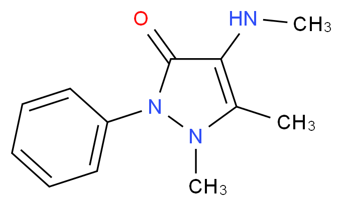 1,5-dimethyl-4-(methylamino)-2-phenyl-2,3-dihydro-1H-pyrazol-3-one_分子结构_CAS_519-98-2