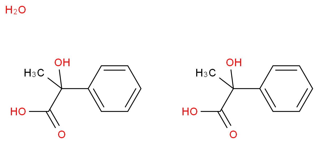 bis(2-hydroxy-2-phenylpropanoic acid) hydrate_分子结构_CAS_515-30-0