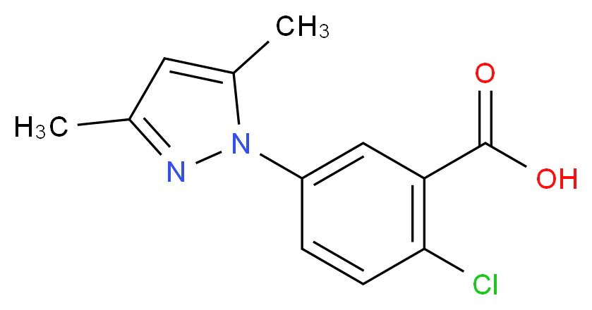 2-chloro-5-(3,5-dimethyl-1H-pyrazol-1-yl)benzoic acid_分子结构_CAS_401827-60-9