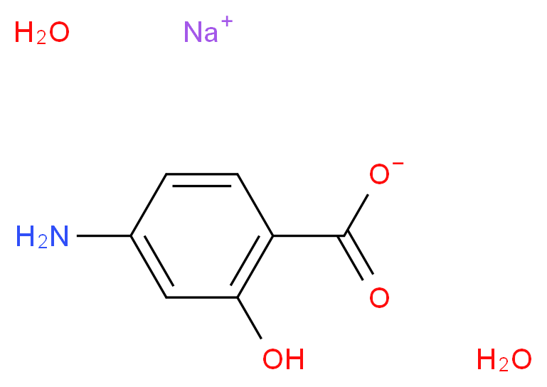 对氨基水杨酸钠 二水合物_分子结构_CAS_6018-19-5)