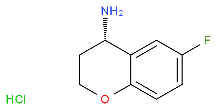 (4S)-6-fluoro-3,4-dihydro-2H-1-benzopyran-4-amine hydrochloride_分子结构_CAS_1260609-97-9