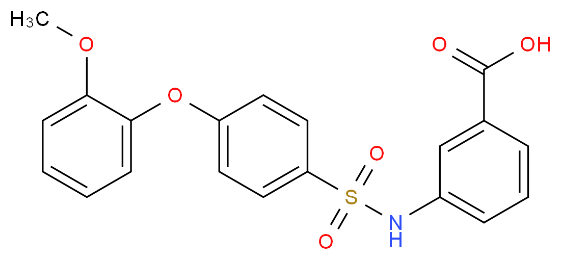 3-[4-(2-甲氧基苯氧基)苯基磺酰胺基]苯甲酸_分子结构_CAS_612044-42-5)