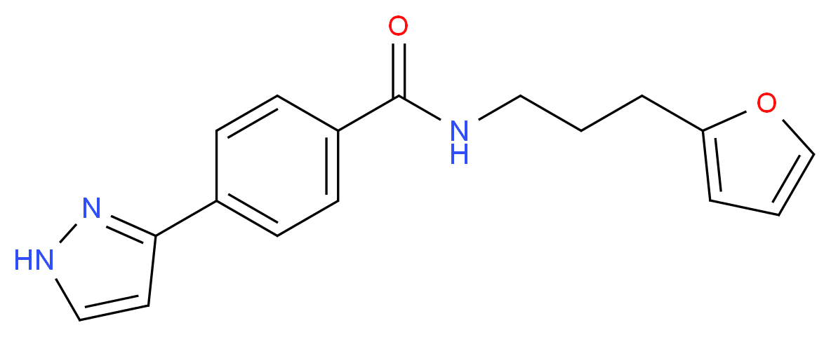 N-[3-(2-furyl)propyl]-4-(1H-pyrazol-3-yl)benzamide_分子结构_CAS_)
