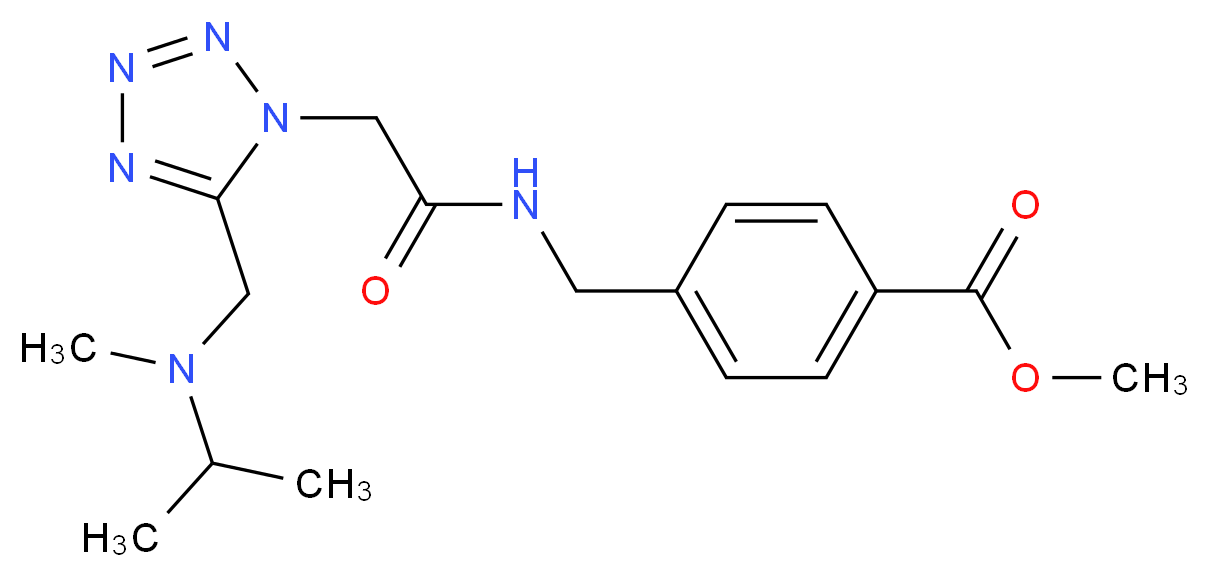 methyl 4-({[(5-{[isopropyl(methyl)amino]methyl}-1H-tetrazol-1-yl)acetyl]amino}methyl)benzoate_分子结构_CAS_)