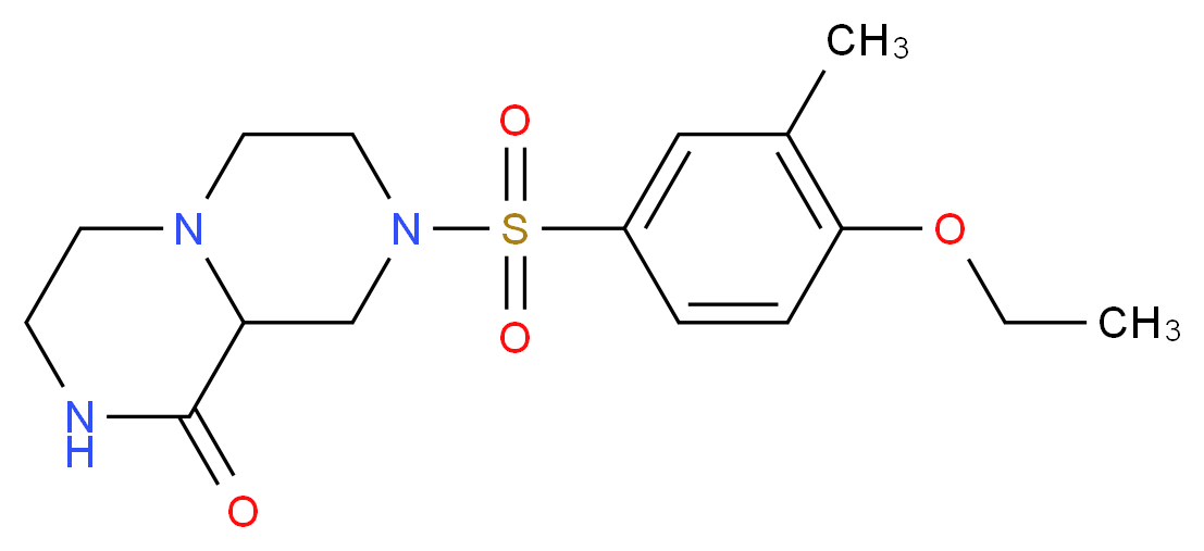 8-[(4-ethoxy-3-methylphenyl)sulfonyl]hexahydro-2H-pyrazino[1,2-a]pyrazin-1(6H)-one_分子结构_CAS_)