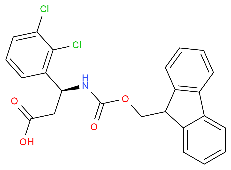 FMOC-(S)-3-AMINO-3-(2,3-DICHLORO-PHENYL)-PROPIONIC ACID_分子结构_CAS_501015-35-6)