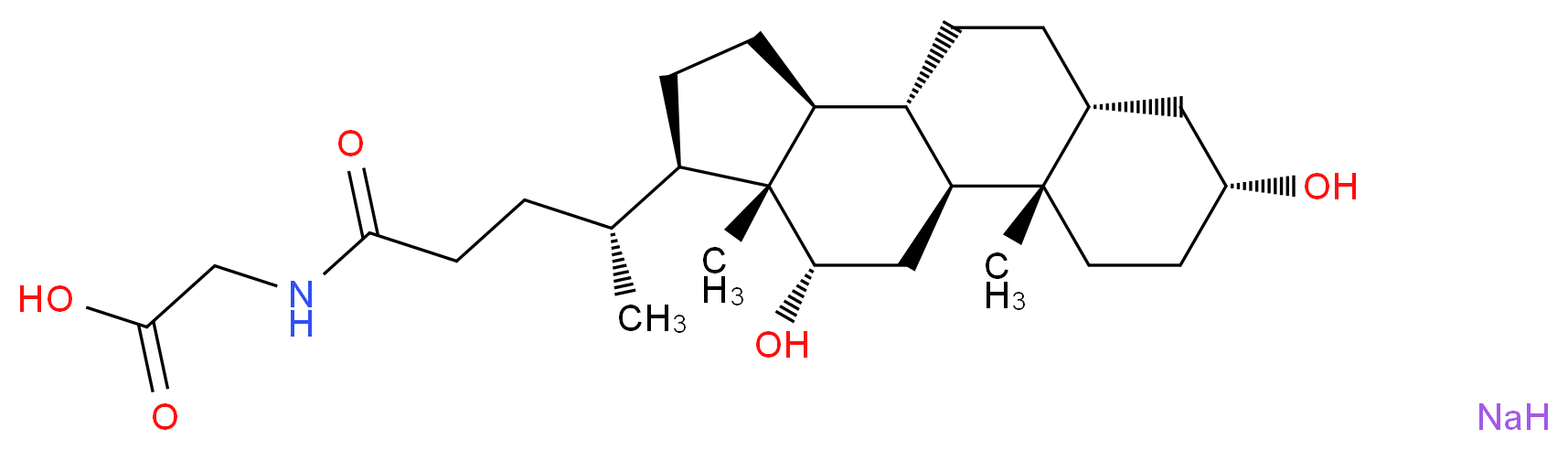 2-[(4R)-4-[(1S,2S,5R,7R,10R,11S,14R,15R,16S)-5,16-dihydroxy-2,15-dimethyltetracyclo[8.7.0.0<sup>2</sup>,<sup>7</sup>.0<sup>1</sup><sup>1</sup>,<sup>1</sup><sup>5</sup>]heptadecan-14-yl]pentanamido]acetic acid sodium_分子结构_CAS_16409-34-0