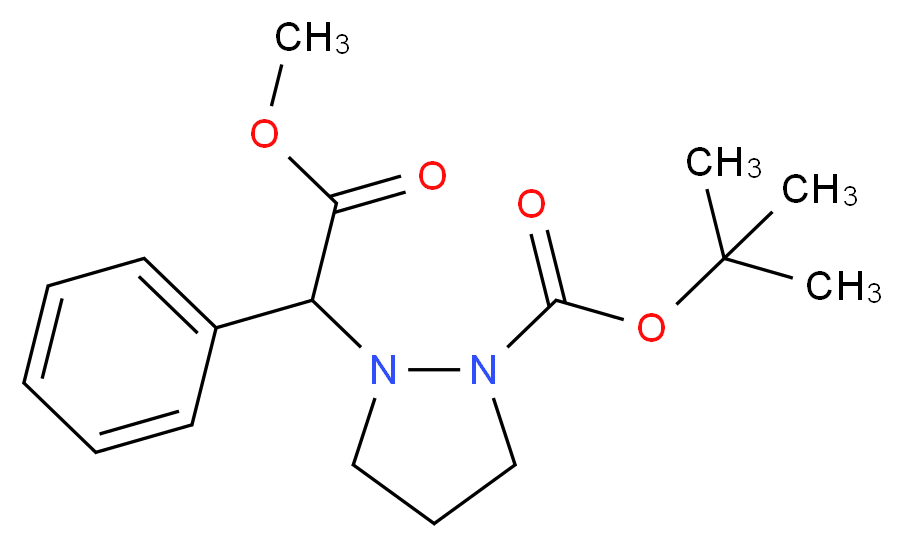 tert-butyl 2-(2-methoxy-2-oxo-1-phenylethyl)pyrazolidine-1-carboxylate_分子结构_CAS_952183-21-0