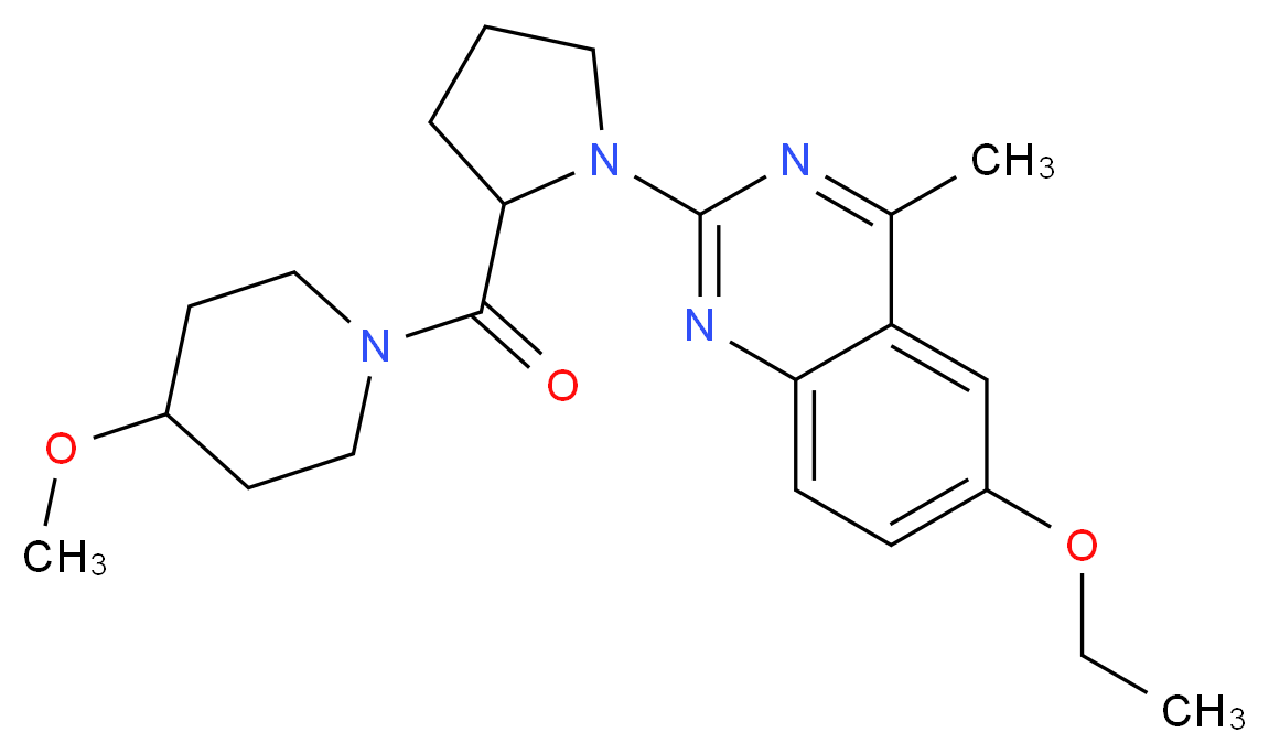 6-ethoxy-2-{2-[(4-methoxy-1-piperidinyl)carbonyl]-1-pyrrolidinyl}-4-methylquinazoline_分子结构_CAS_)