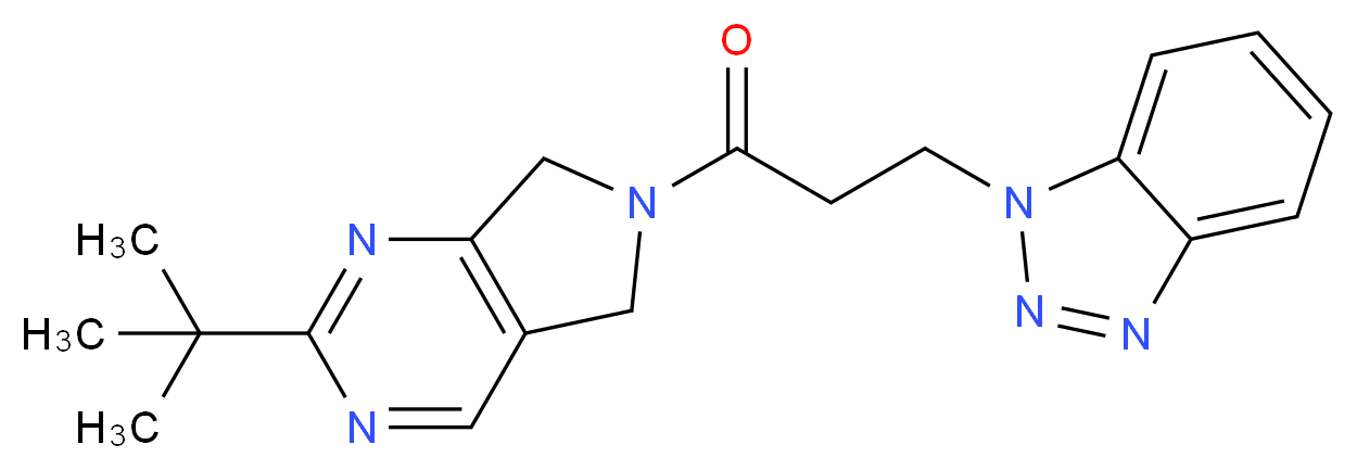 1-[3-(2-tert-butyl-5,7-dihydro-6H-pyrrolo[3,4-d]pyrimidin-6-yl)-3-oxopropyl]-1H-1,2,3-benzotriazole_分子结构_CAS_)