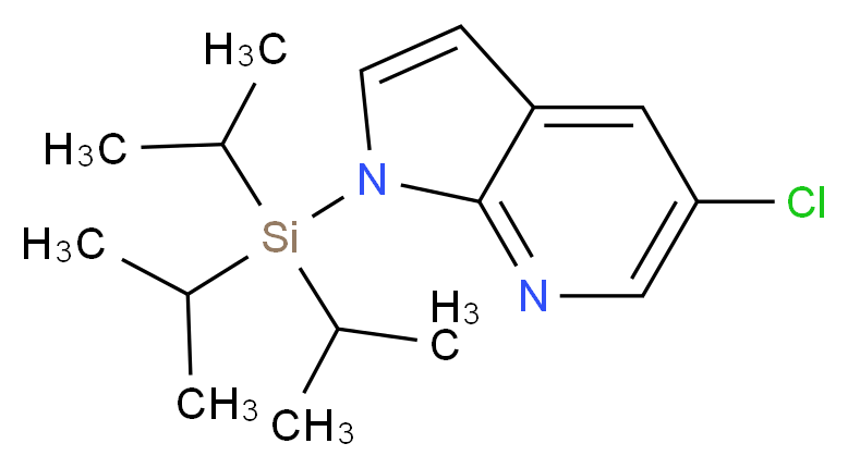 5-Chloro-1-triisopropylsilanyl-1H-pyrrolo[2,3-b]pyridine_分子结构_CAS_918523-59-8)