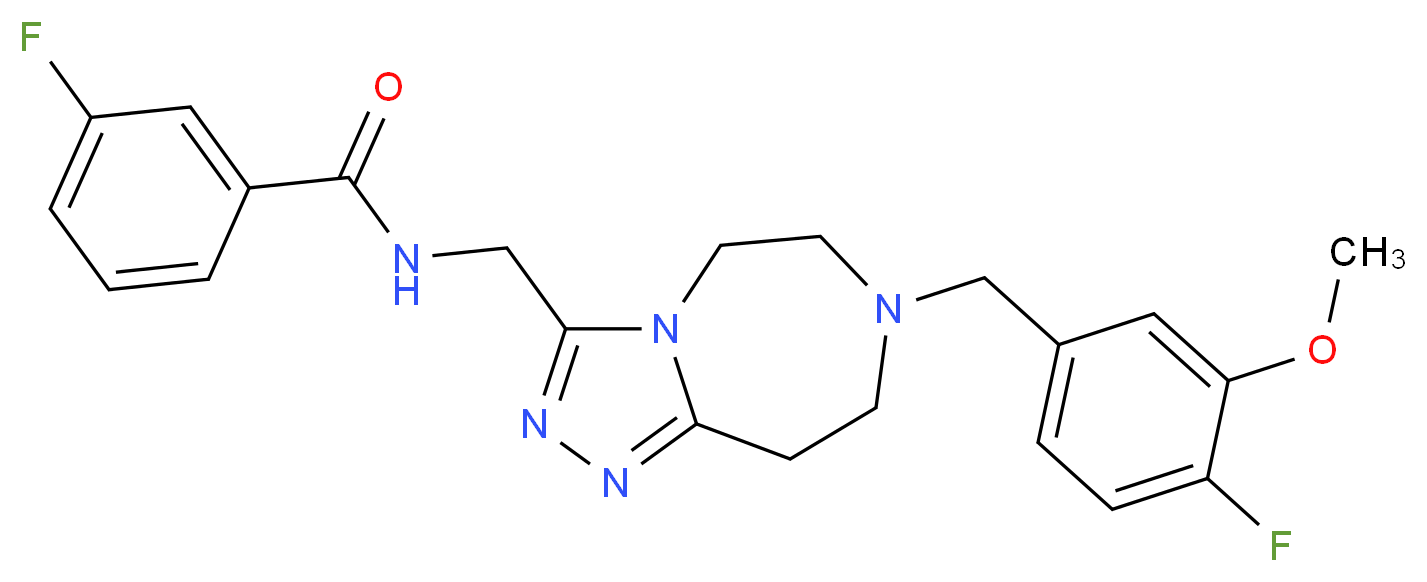 3-fluoro-N-{[7-(4-fluoro-3-methoxybenzyl)-6,7,8,9-tetrahydro-5H-[1,2,4]triazolo[4,3-d][1,4]diazepin-3-yl]methyl}benzamide_分子结构_CAS_)