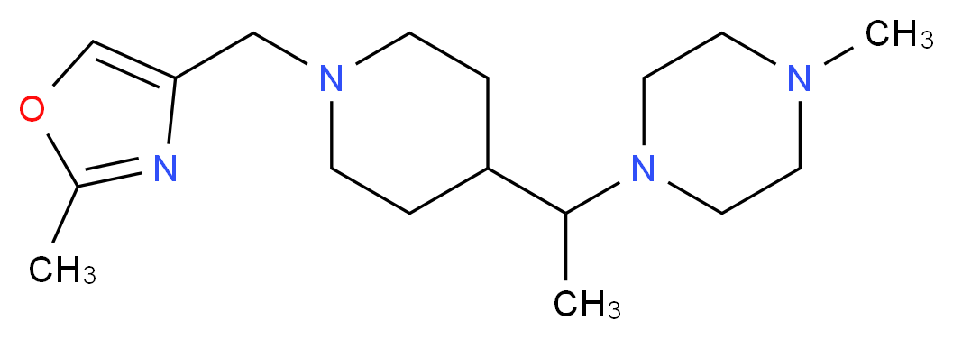 1-methyl-4-(1-{1-[(2-methyl-1,3-oxazol-4-yl)methyl]-4-piperidinyl}ethyl)piperazine_分子结构_CAS_)