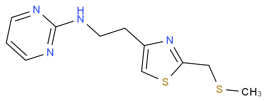 N-(2-{2-[(methylthio)methyl]-1,3-thiazol-4-yl}ethyl)pyrimidin-2-amine_分子结构_CAS_)