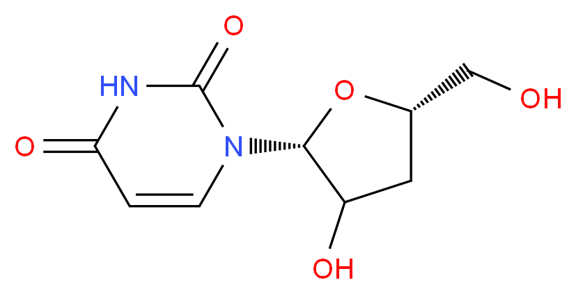 1-[(2R,5S)-3-hydroxy-5-(hydroxymethyl)oxolan-2-yl]-1,2,3,4-tetrahydropyrimidine-2,4-dione_分子结构_CAS_7057-27-4