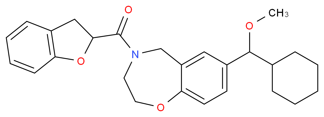 7-[cyclohexyl(methoxy)methyl]-4-(2,3-dihydro-1-benzofuran-2-ylcarbonyl)-2,3,4,5-tetrahydro-1,4-benzoxazepine_分子结构_CAS_)