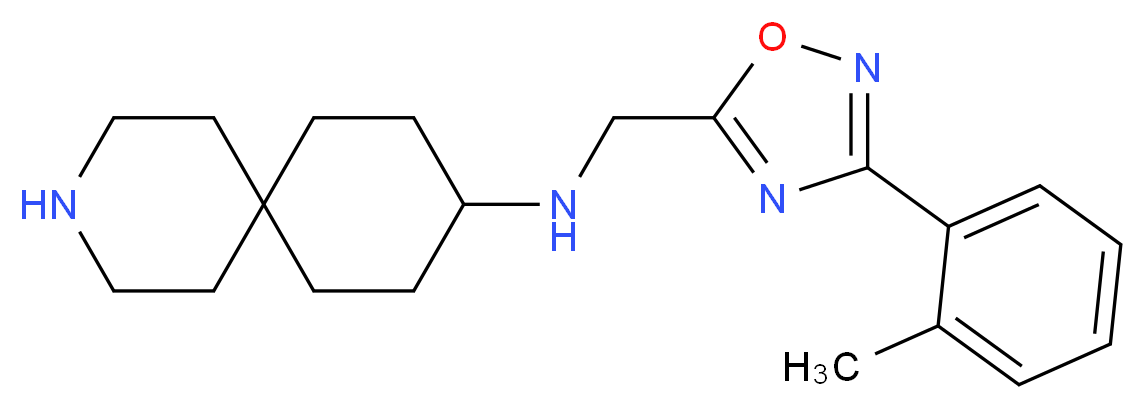 N-{[3-(2-methylphenyl)-1,2,4-oxadiazol-5-yl]methyl}-3-azaspiro[5.5]undecan-9-amine_分子结构_CAS_)