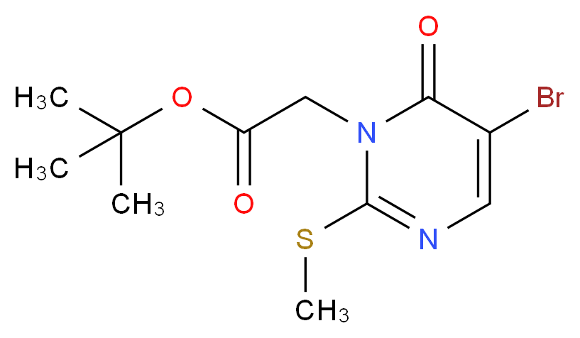 tert-Butyl 5-bromo-2-(methylthio)-6-oxopyrimidine-1-acetate_分子结构_CAS_308276-66-6)