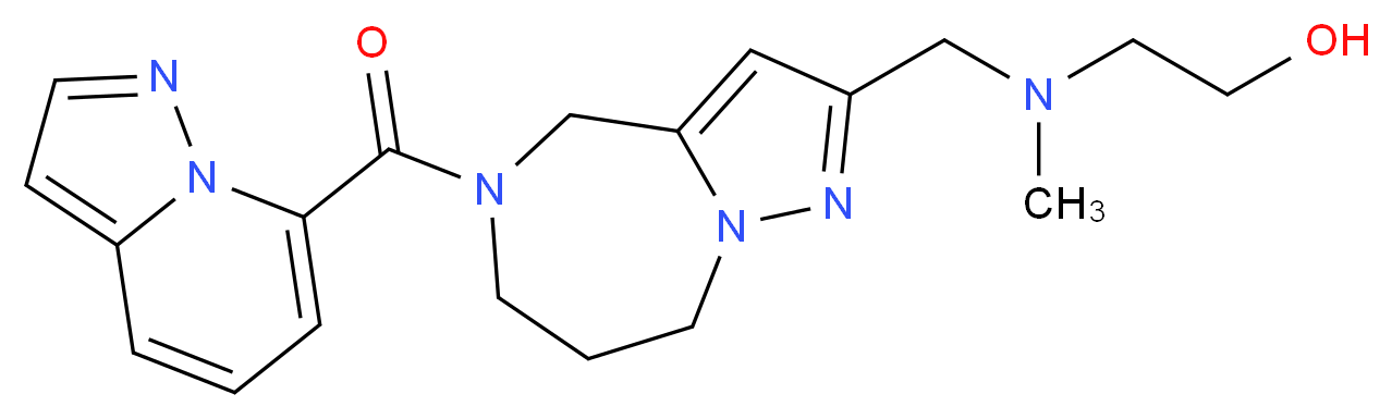 2-(methyl{[5-(pyrazolo[1,5-a]pyridin-7-ylcarbonyl)-5,6,7,8-tetrahydro-4H-pyrazolo[1,5-a][1,4]diazepin-2-yl]methyl}amino)ethanol_分子结构_CAS_)