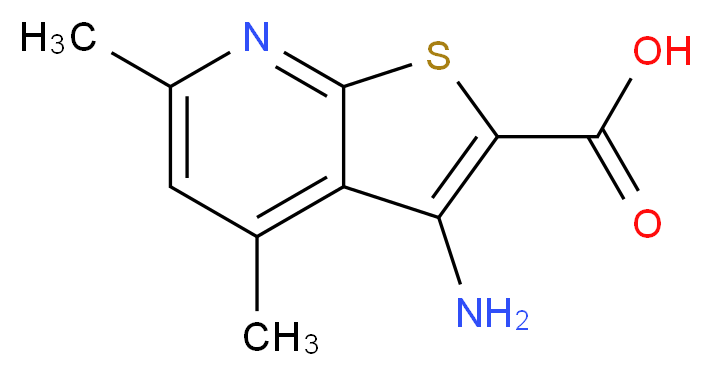 3-amino-4,6-dimethylthieno[2,3-b]pyridine-2-carboxylic acid_分子结构_CAS_58327-76-7