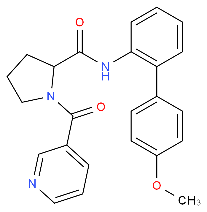 N-(4'-methoxy-2-biphenylyl)-1-(3-pyridinylcarbonyl)prolinamide_分子结构_CAS_)