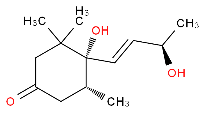 (4S,5R)-4-hydroxy-4-[(1E,3R)-3-hydroxybut-1-en-1-yl]-3,3,5-trimethylcyclohexan-1-one_分子结构_CAS_155418-97-6