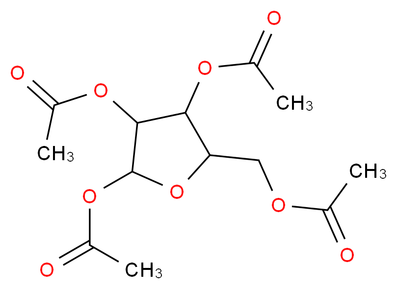 [3,4,5-tris(acetyloxy)oxolan-2-yl]methyl acetate_分子结构_CAS_13035-61-5