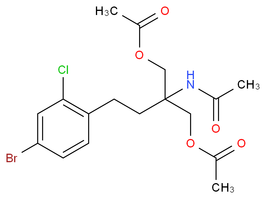 2-[(acetyloxy)methyl]-4-(4-bromo-2-chlorophenyl)-2-acetamidobutyl acetate_分子结构_CAS_951238-23-6