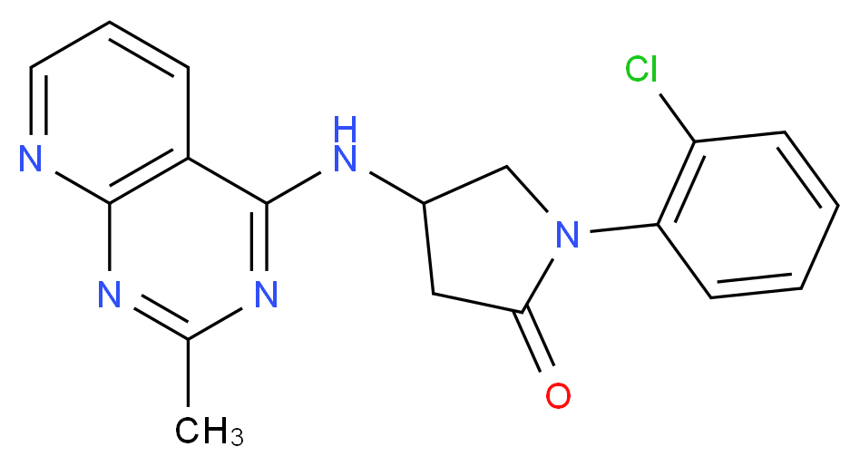 1-(2-chlorophenyl)-4-[(2-methylpyrido[2,3-d]pyrimidin-4-yl)amino]pyrrolidin-2-one_分子结构_CAS_)