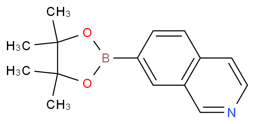 7-(4,4,5,5-Tetramethyl-1,3,2-dioxaborolan-2-yl)isoquinoline_分子结构_CAS_1082947-07-6)