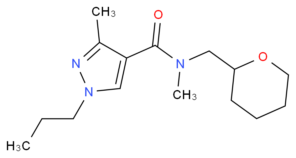 N,3-dimethyl-1-propyl-N-(tetrahydro-2H-pyran-2-ylmethyl)-1H-pyrazole-4-carboxamide_分子结构_CAS_)