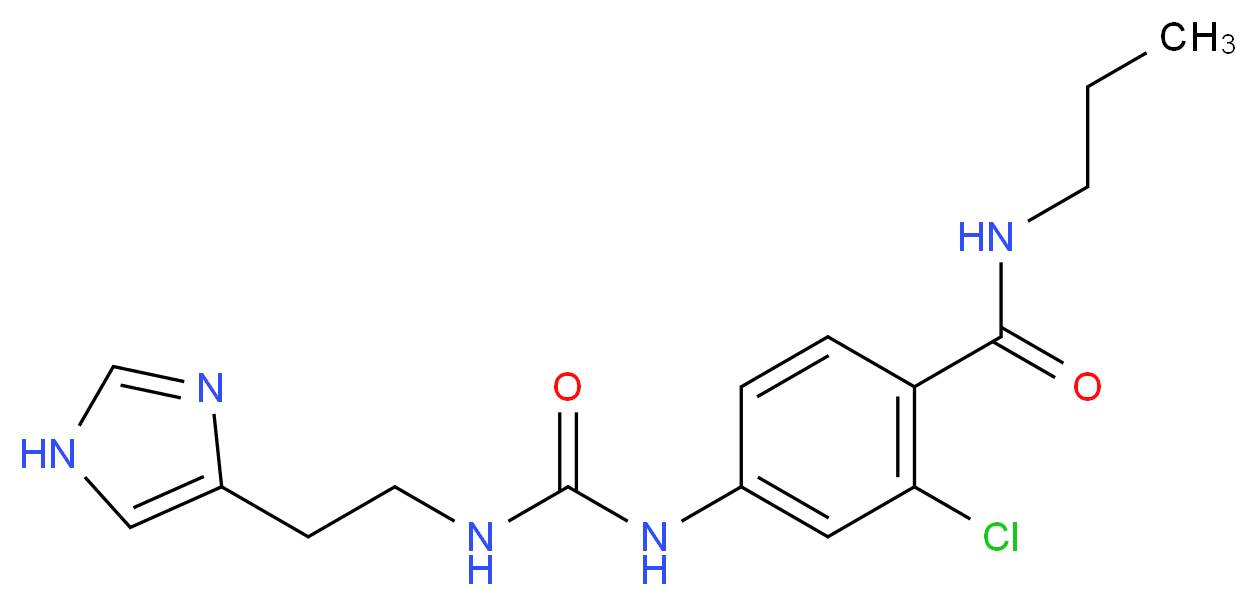 2-chloro-4-[({[2-(1H-imidazol-4-yl)ethyl]amino}carbonyl)amino]-N-propylbenzamide_分子结构_CAS_)