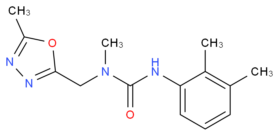 N'-(2,3-dimethylphenyl)-N-methyl-N-[(5-methyl-1,3,4-oxadiazol-2-yl)methyl]urea_分子结构_CAS_)