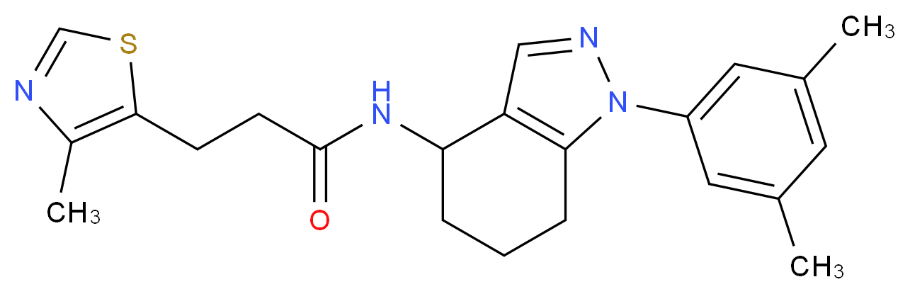 N-[1-(3,5-dimethylphenyl)-4,5,6,7-tetrahydro-1H-indazol-4-yl]-3-(4-methyl-1,3-thiazol-5-yl)propanamide_分子结构_CAS_)