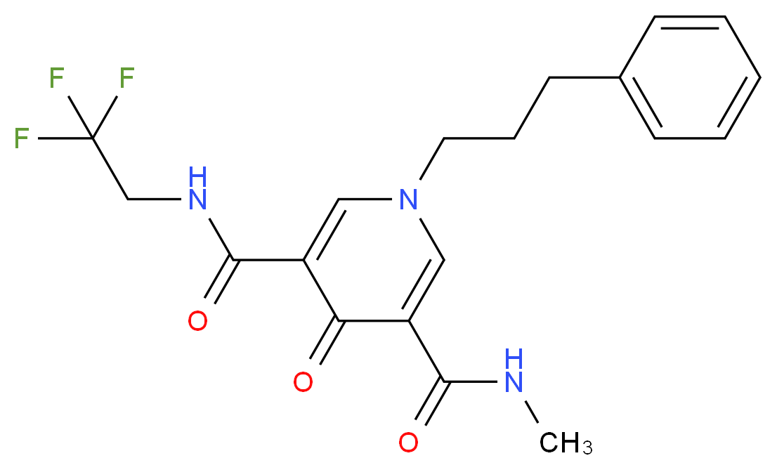 N-methyl-4-oxo-1-(3-phenylpropyl)-N'-(2,2,2-trifluoroethyl)-1,4-dihydro-3,5-pyridinedicarboxamide_分子结构_CAS_)