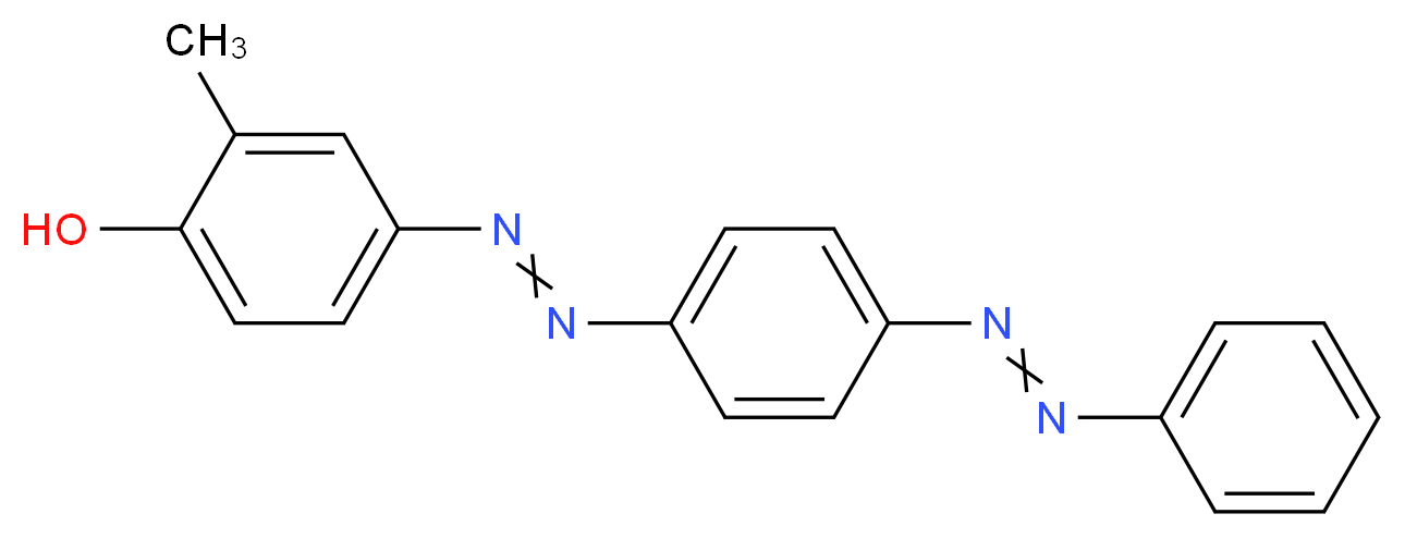 2-methyl-4-{2-[4-(2-phenyldiazen-1-yl)phenyl]diazen-1-yl}phenol_分子结构_CAS_6300-37-4