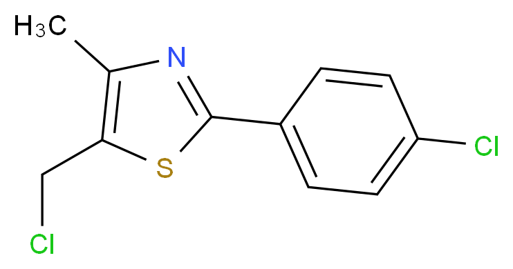 5-(chloromethyl)-2-(4-chlorophenyl)-4-methyl-1,3-thiazole_分子结构_CAS_317319-28-1