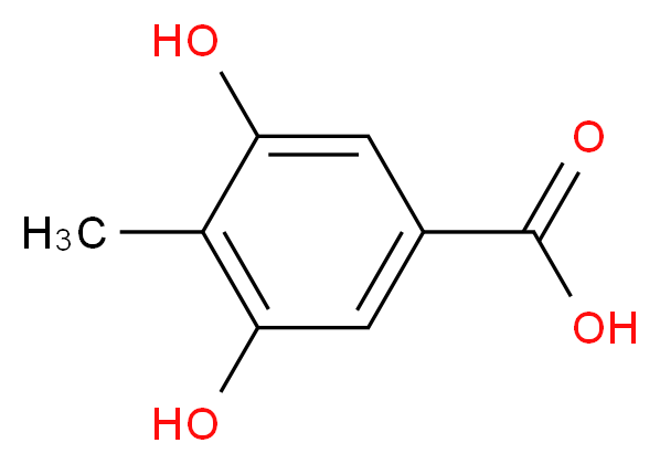 3,5-二羟基-4-甲基苯甲酸_分子结构_CAS_28026-96-2)