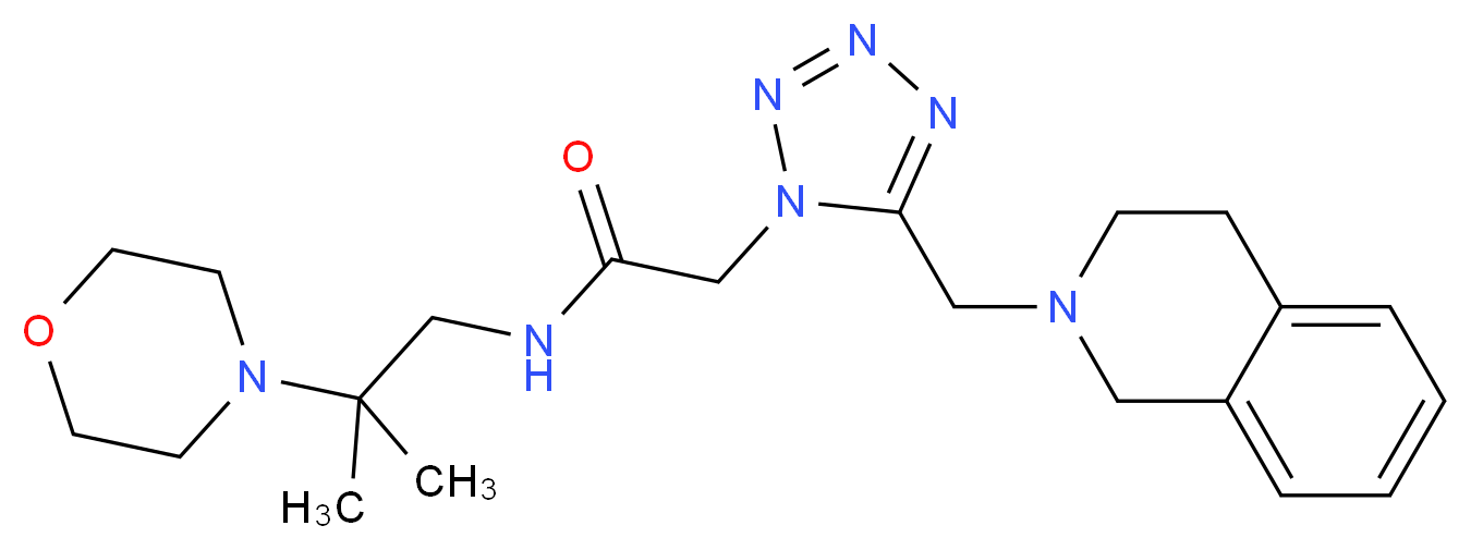 2-[5-(3,4-dihydro-2(1H)-isoquinolinylmethyl)-1H-tetrazol-1-yl]-N-[2-methyl-2-(4-morpholinyl)propyl]acetamide_分子结构_CAS_)
