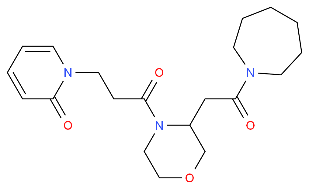 1-(3-{3-[2-(1-azepanyl)-2-oxoethyl]-4-morpholinyl}-3-oxopropyl)-2(1H)-pyridinone_分子结构_CAS_)